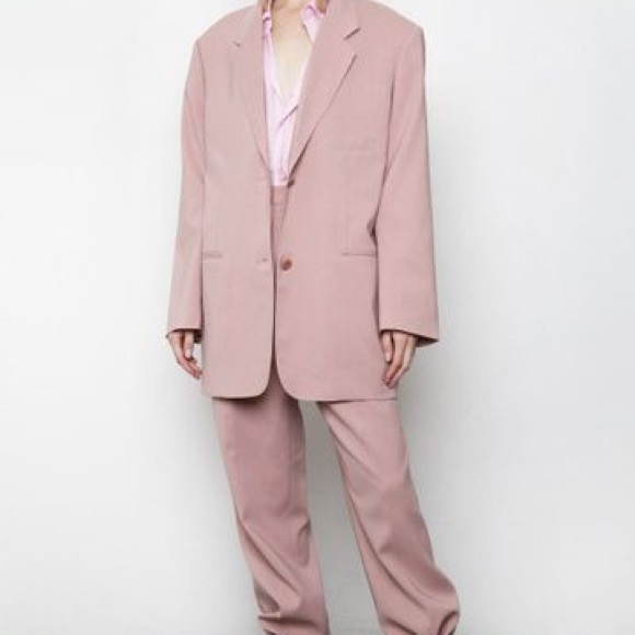 RESERVED - NWT Frankie shop blush pink oversized blazer - Picture 2 of 15